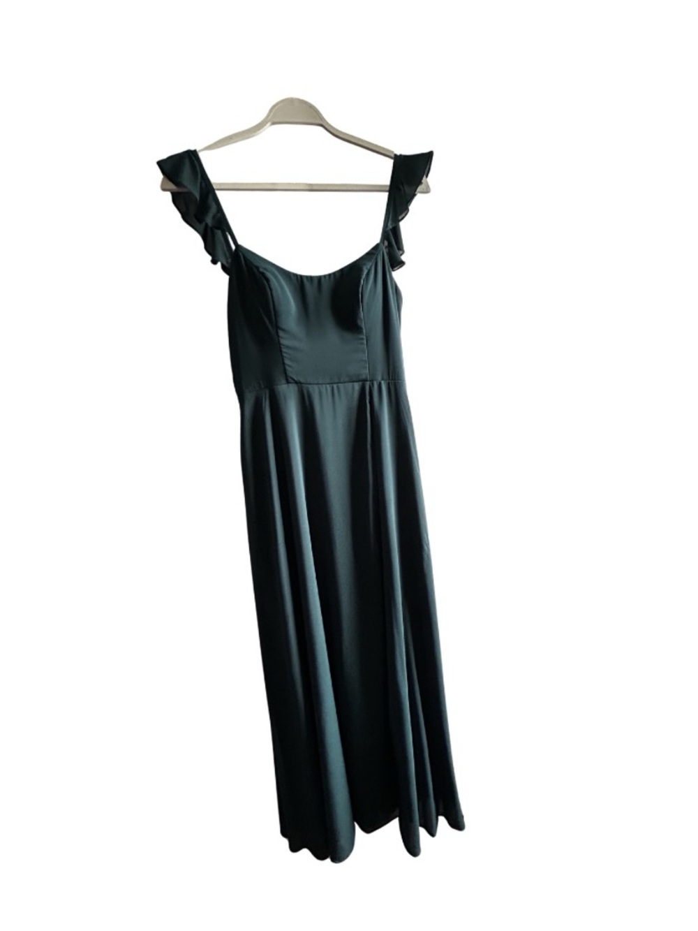 Emerald Ruffle Strap Maxi Dress